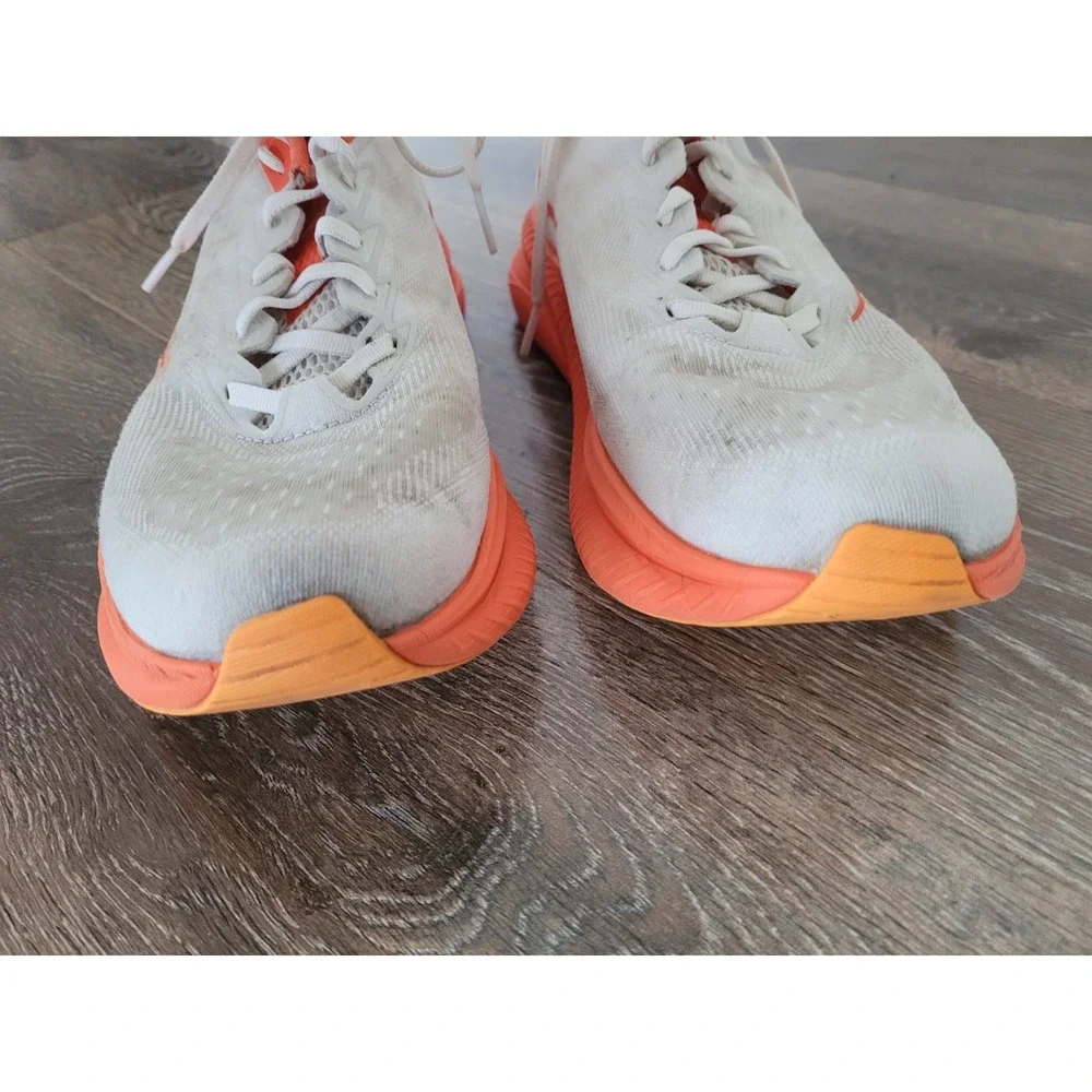 Hoka Mach 6 Mens Running Shoes Size 10.5 White Orange Athletic Sneakers #4